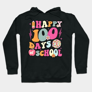 Happy 100 Days Of School Retro Disco 100th Day of School Hoodie